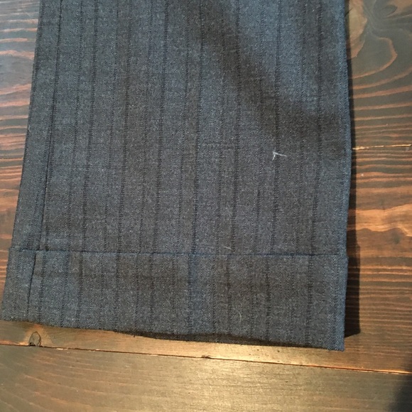 Grey with slight back stripe wide leg dress pants. - Picture 4 of 6